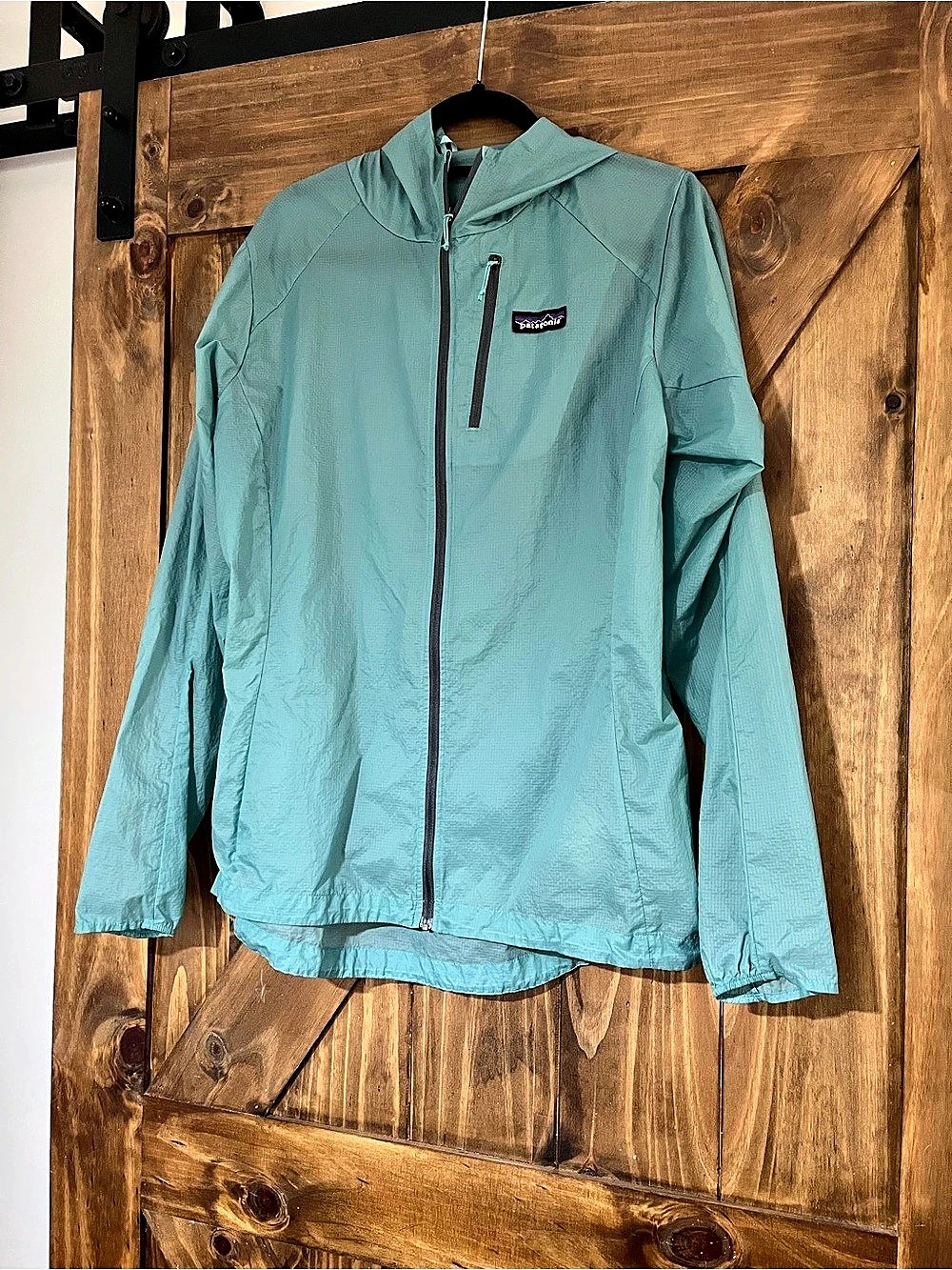 Patagonia Houdini Jacket Lightweight Hooded Jacket Turquoise Blue Women’s Large